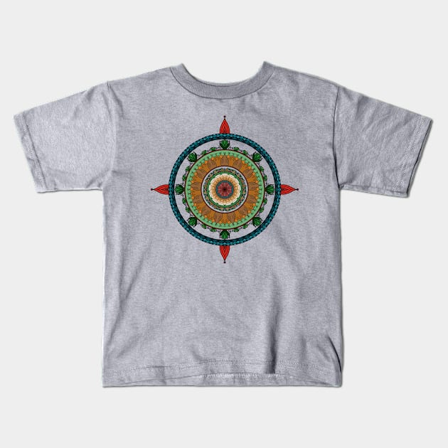 Mandala Multicolor Kids T-Shirt by Javisolarte